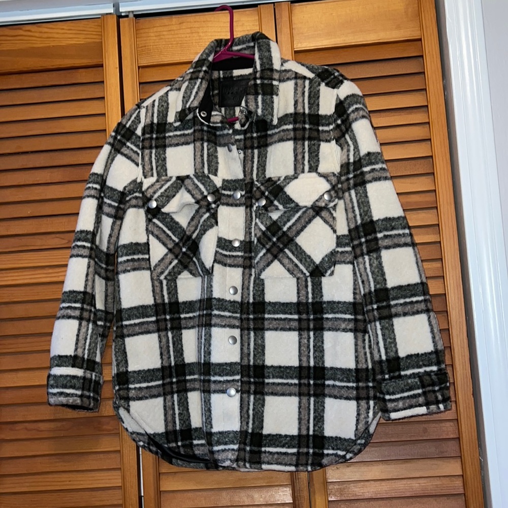 Blank NYC wool plaid shacket